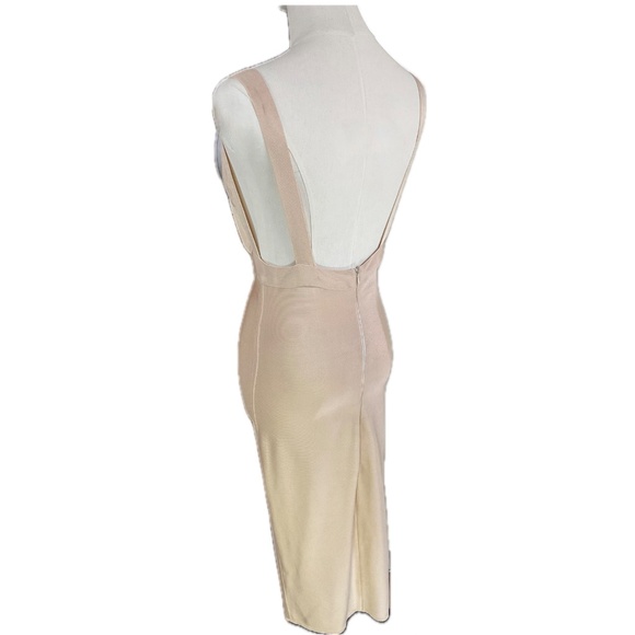 Herve Leger Apron Front Backless Maxi Dress Vintage Archive Pale Blush size S - Picture 5 of 11